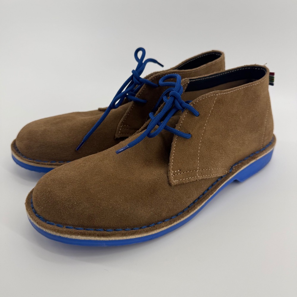 Veldskoen Heritage J-Bay Tan Suede Blue Sole Chukka Boots Mens 8 Womens 10 EU 41